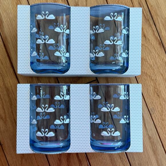 Cupcakes and Cashmere 4 Kissing Swans Light Blue Tumblers 16oz Cottagecore - Picture 3 of 7